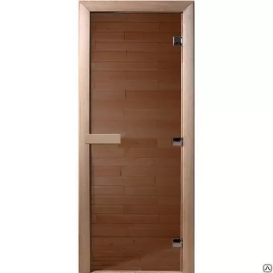 Дверь для бани и сауны стекло бронза 1900x700мм (коробка Ольха) 
