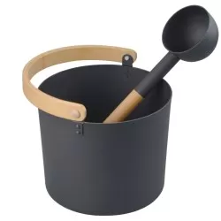 Набор SIMPLE BLACK шайка 5л + черпак (ручка бамбук)
