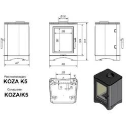 Печь-камин Koza/K5/150 (7 кВт)