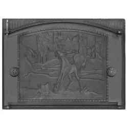 Дверка каминная с рисунком крашенная ДТК-2 (Р) (375х300) (ДК-2)