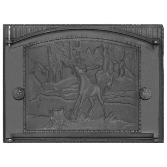 Дверка каминная с рисунком крашенная ДТК-2 (Р) (375х300) (ДК-2)