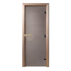 Дверь для бани и сауны стекло сатин матовая 1900*700 (Коробка Ольха)