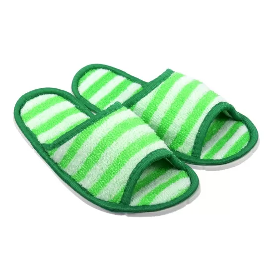 Тапочки женские массажные полипропиленовые бело-зелёные для бани и сауны